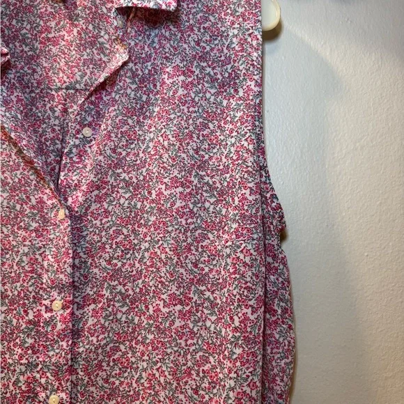H&M Pink Floral Sleeveless Button-Down Shirt - Picture 7 of 11